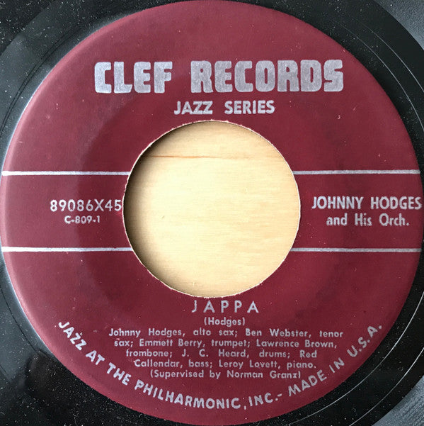 Johnny Hodges And His Orchestra : Sheik of Araby / Jappa (7", Single)