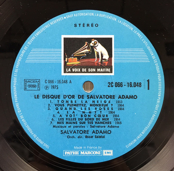 Adamo : Le Disque D'Or De Salvatore Adamo (LP, Comp, RE)