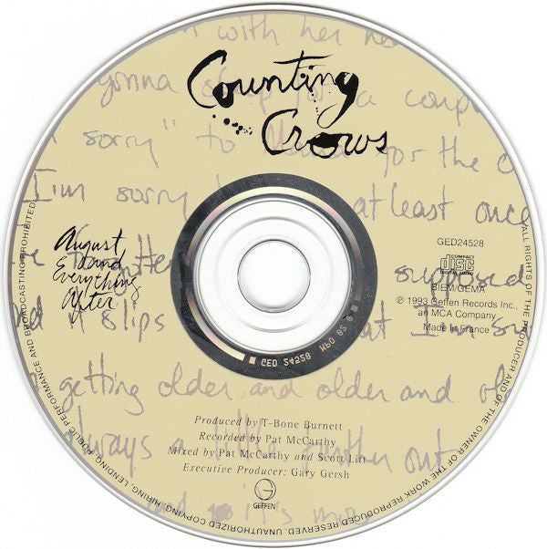 Counting Crows : August And Everything After (CD, Album, MPO)