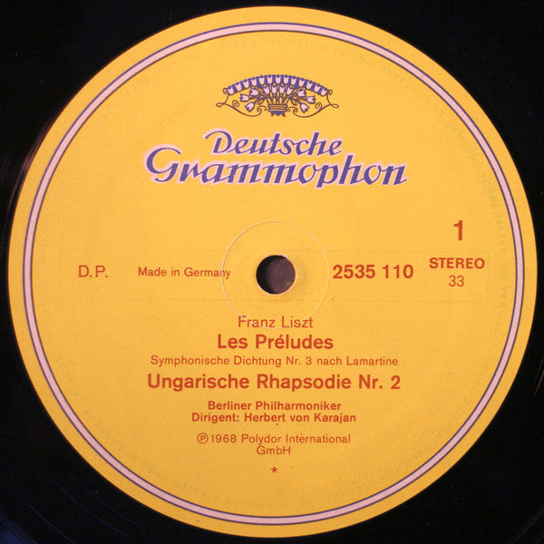 Franz Liszt - Berliner Philharmoniker, Herbert von Karajan : Mazeppa - Les Preludes - Ungarische Rhapsodien Nr.2 & 4 (LP, Comp, Ast)