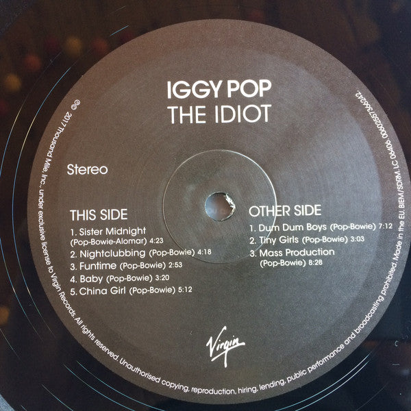 Iggy Pop : The Idiot (LP, Album, RE, 180)