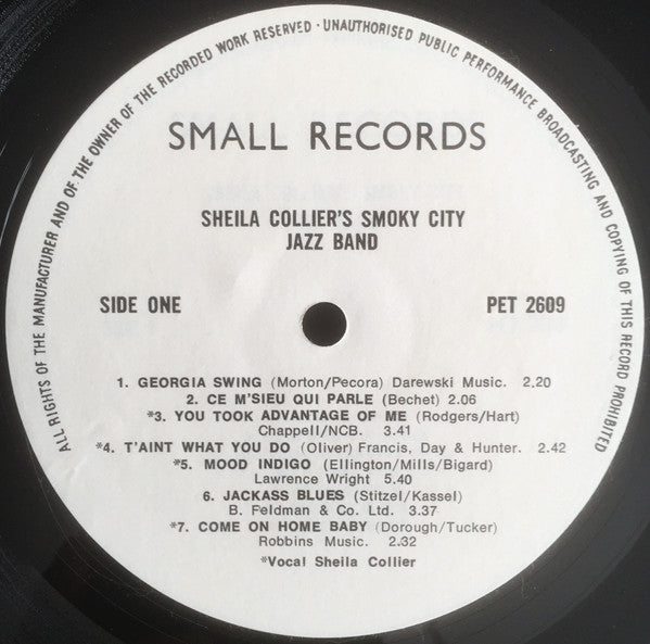 Sheila Collier's Smoky City Jazzband : Sheila Collier's Smoky City Jazzband (LP, Album)