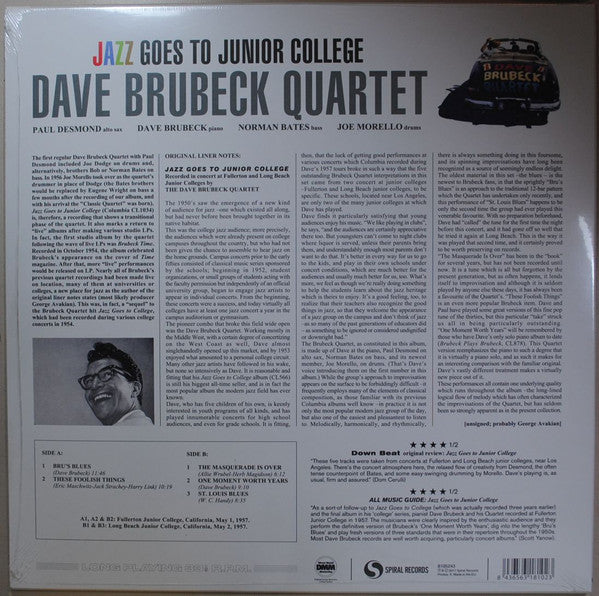 The Dave Brubeck Quartet : Jazz Goes To Junior College (LP, Album, Ltd, RM, 180)