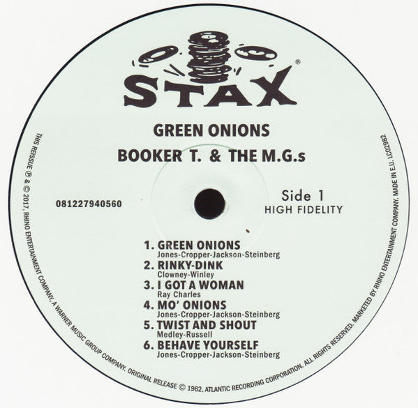 Booker T & The MG's : Green Onions (LP, Album, Mono, RE, 180)