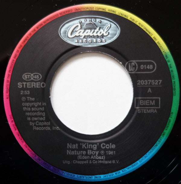 Nat King Cole : Nature Boy (7", Single)