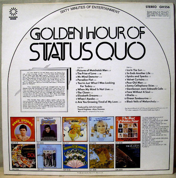 Status Quo : Golden Hour Of Status Quo (LP, Comp)