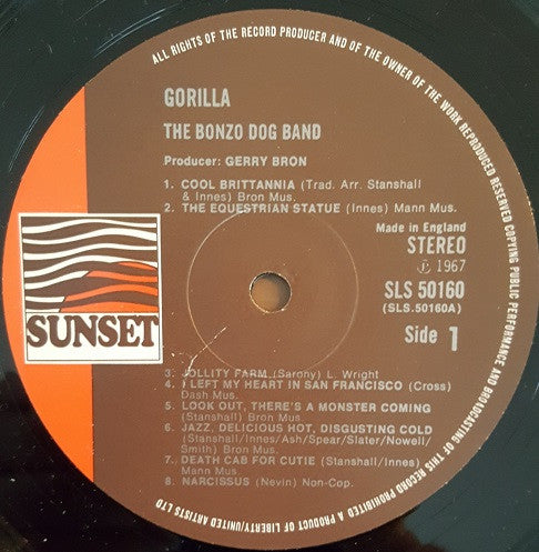 Bonzo Dog Band* : Gorilla (LP, Album, RE)