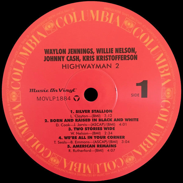 Waylon Jennings, Willie Nelson, Johnny Cash, Kris Kristofferson : Highwayman 2 (LP, Album, RE, 180)