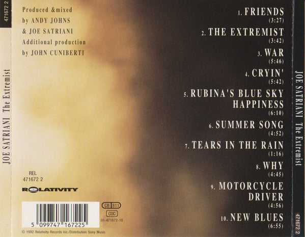 Joe Satriani : The Extremist (CD, Album)