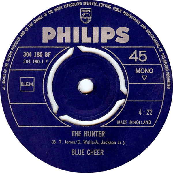 Blue Cheer : The Hunter (7", Single, Mono)