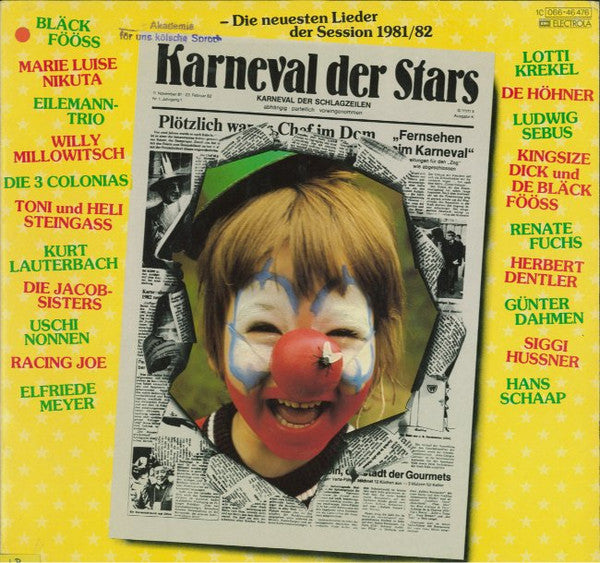 Various : Karneval Der Stars - Die Neuesten Lieder Der Session 1981/82 (LP, Comp)