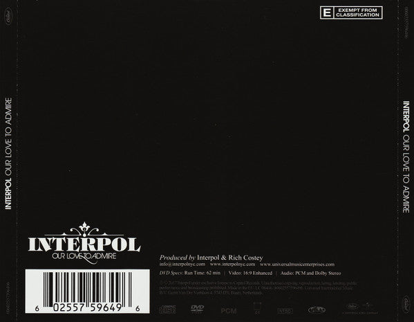 Interpol : Our Love To Admire (CD, Album, RE, RM + DVD-V, NTSC + S/Edition, 10t)