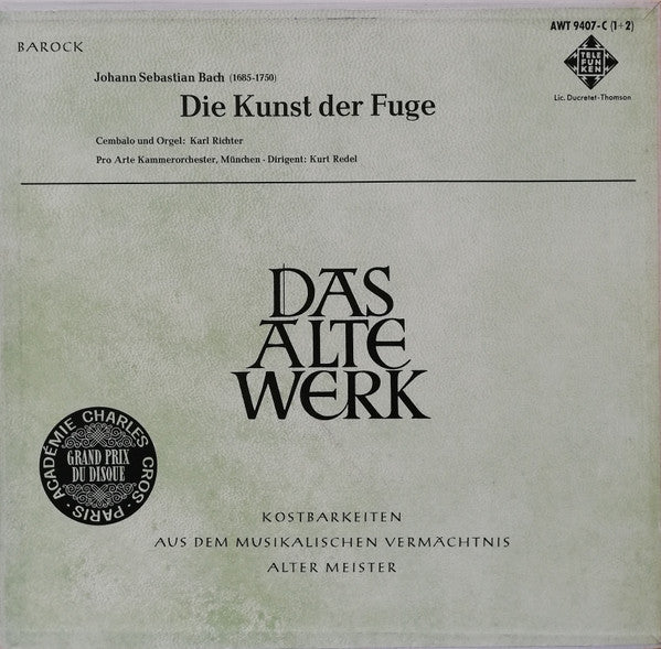 Johann Sebastian Bach, Karl Richter, Orchestre Pro Arte De Munich, Kurt Redel : Die Kunst Der Fuge (2xLP, Album + Box)