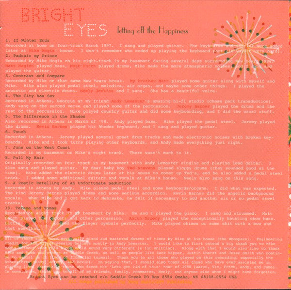 Bright Eyes : Letting Off The Happiness (CD, Album, RE, RP)