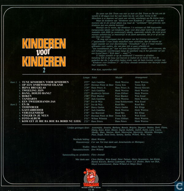 Kinderen voor Kinderen : Kinderen Voor Kinderen 2 (LP, Album)