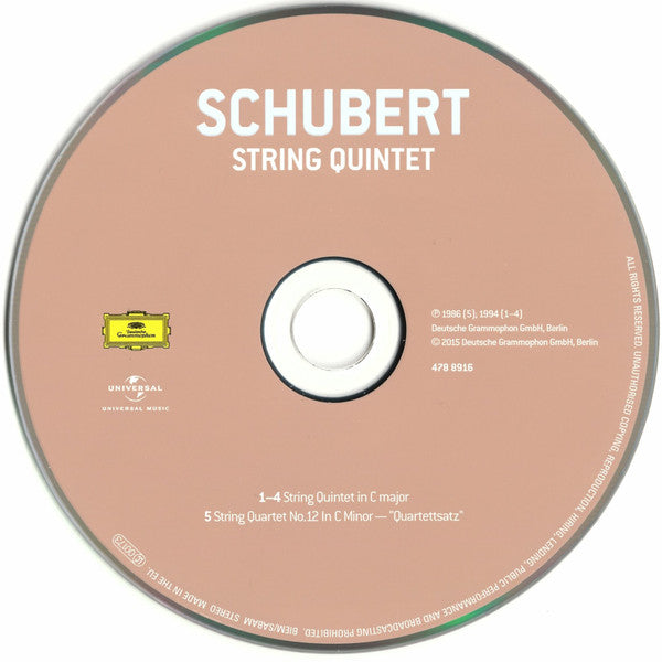 Schubert* – Hagen Quartett, Heinrich Schiff : String Quintet / String Quartet No. 12 (CD, Comp)