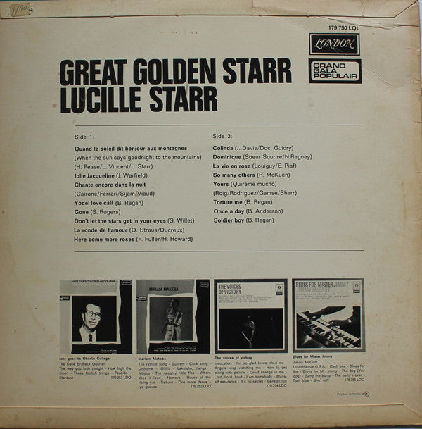 Lucille Starr : Great Golden Starr (LP, Album, Mono)