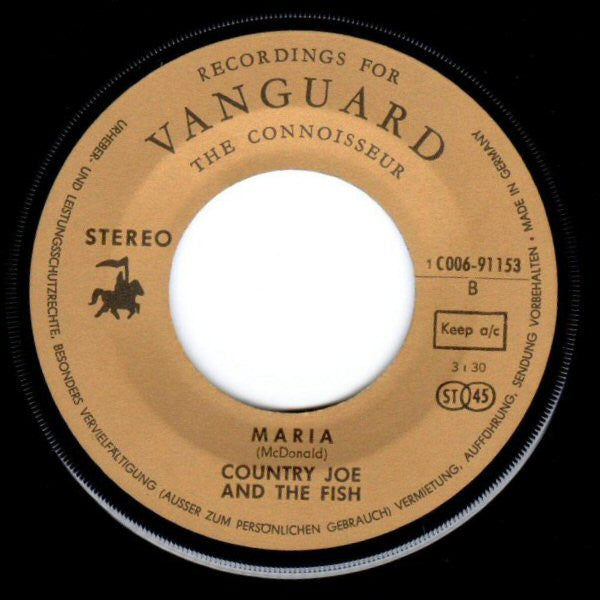 Country Joe And The Fish : Fish Cheer & I Feel-Like-I'm-Fixin'-To-Die-Rag / Maria (7", Single)