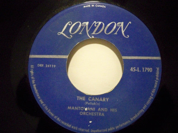 Mantovani And His Orchestra : The Canary / To My Love (7", Single)