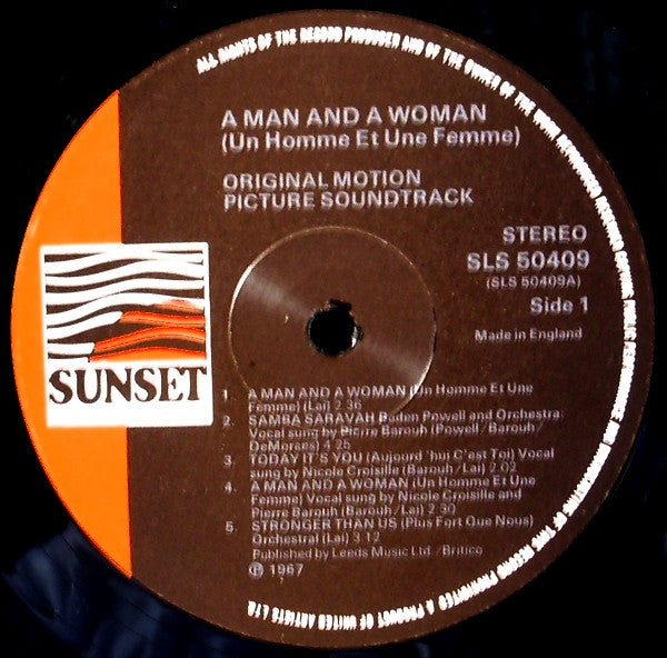 Francis Lai : A Man And A Woman (Original Motion Picture Soundtrack) (LP, Album, RE)