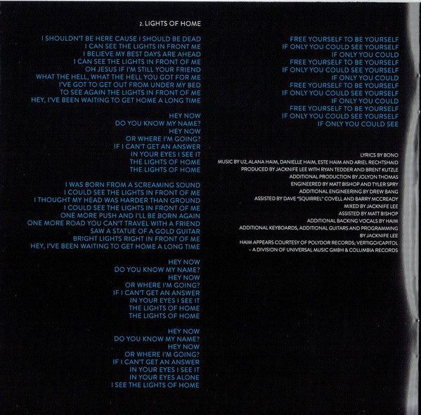 U2 : Songs Of Experience (CD, Album)