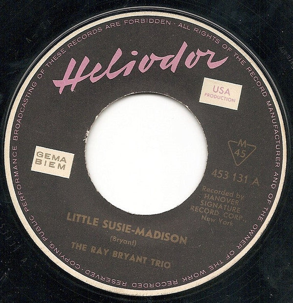 Ray Bryant Trio : Little Susie-Madison / Doodlin'-Madison (7")