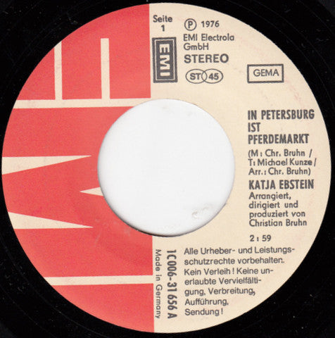 Katja Ebstein : In Petersburg Ist Pferdemarkt (7", Single)