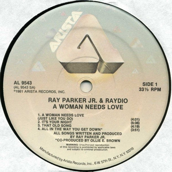 Ray Parker Jr. And Raydio : A Woman Needs Love (LP, Album)