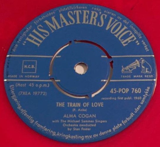 Alma Cogan : The Train Of Love / The "I Love You" Bit (7", Red)