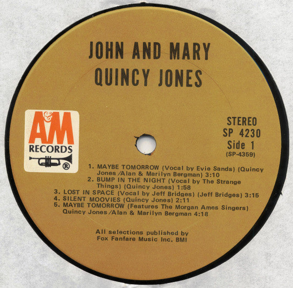 Quincy Jones : John And Mary (Original Motion Picture Score) (LP, Album)