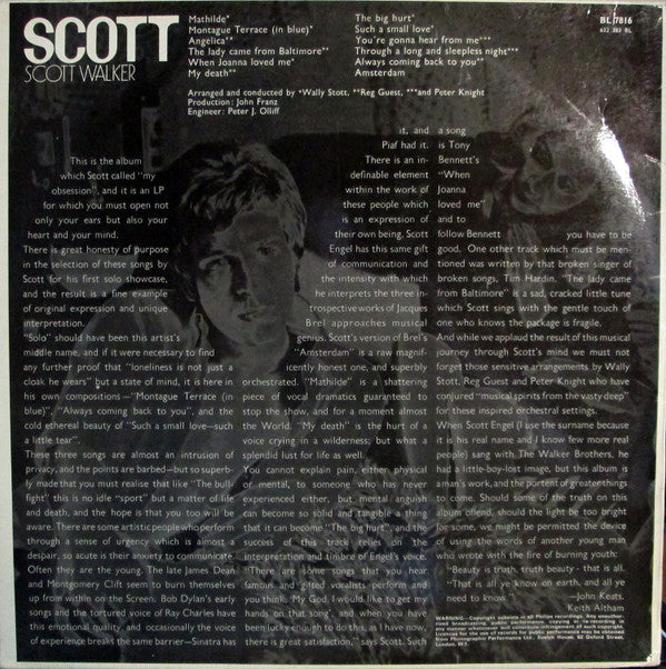 Scott Walker : Scott (LP, Album, Mono)