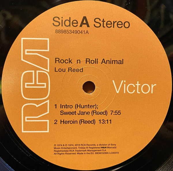 Lou Reed : Rock 'N' Roll Animal (LP, Album, RE, RM, MPO)