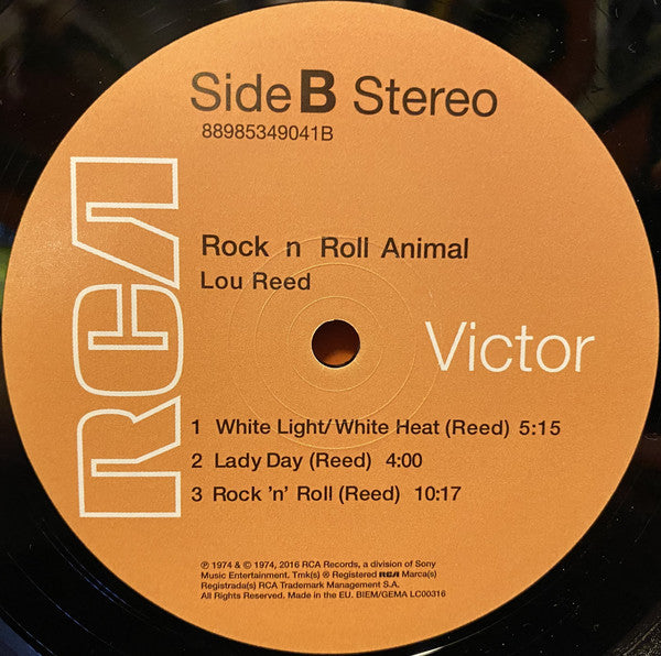 Lou Reed : Rock 'N' Roll Animal (LP, Album, RE, RM, MPO)