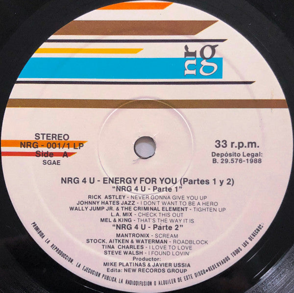 Mike Platinas : NRG 4 U (LP, Mixed + LP, Comp)