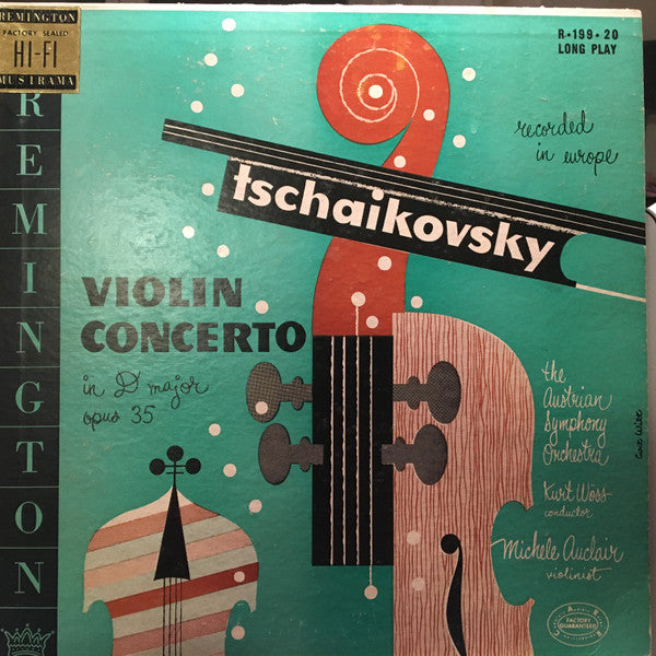 Pyotr Ilyich Tchaikovsky, Kurt Wöss , Conductor,  Tonkünstler Orchestra, Michèle Auclair : Violin Concerto In D Major, Opus 35 (LP, Mono, RE)