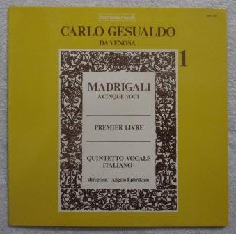 Carlo Gesualdo, Quintetto Vocale Italiano : Madrigali A Cinque Voci - Premier Livre (LP, Gat)