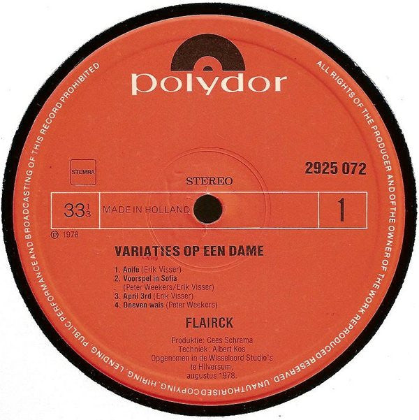 Flairck : Variaties Op Een Dame (LP, Album, RP)