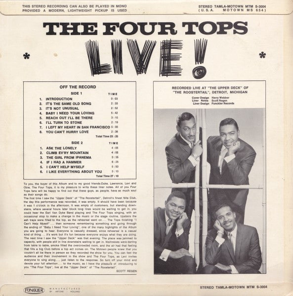 Four Tops : Live! (LP, Album)