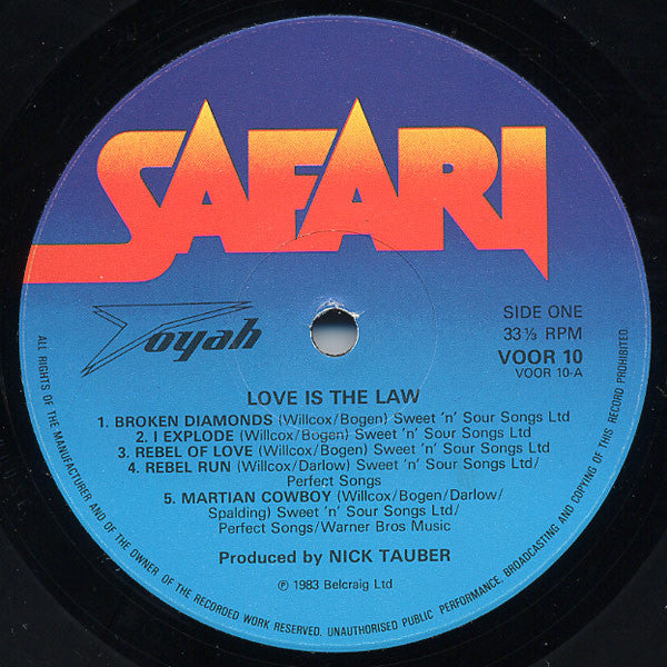 Toyah (3) : Love Is The Law (LP, Album)