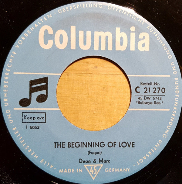 Dean & Marc : Cry / The Beginning Of Love (7", Single)