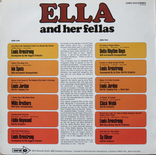 Ella* : Ella And Her Fellas (LP, Album, RE)