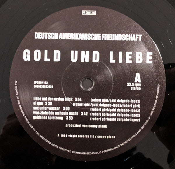 Deutsch Amerikanische Freundschaft : Gold Und Liebe (LP, Album, RE)