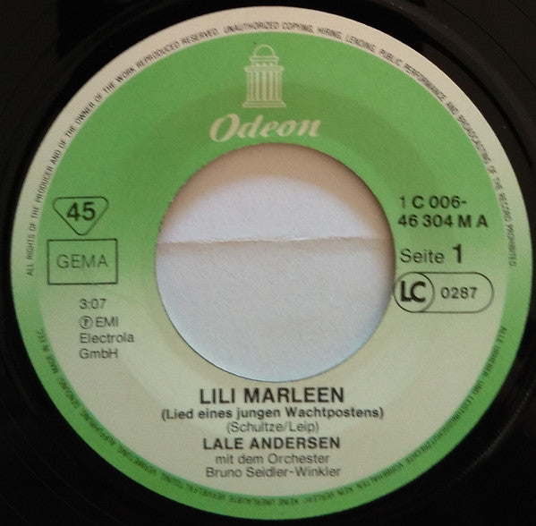 Lale Andersen : Lili Marleen (7", Single, RE)