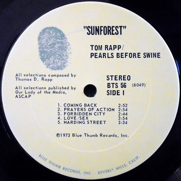 Tom Rapp / Pearls Before Swine : Sunforest (LP, Album, Ter)