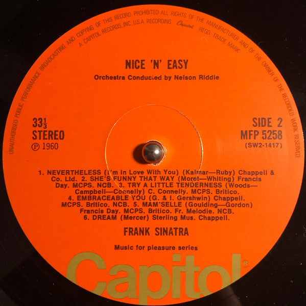 Frank Sinatra : Nice 'N' Easy With Sinatra (LP, RE)