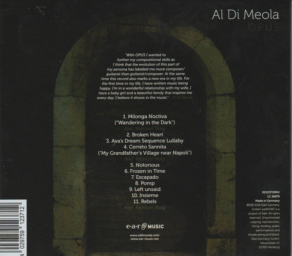 Al Di Meola : Opus (CD, Album, Dig)