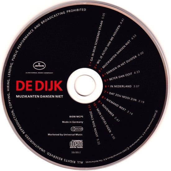 De Dijk : Muzikanten Dansen Niet (CD, Album, RP, EDC)