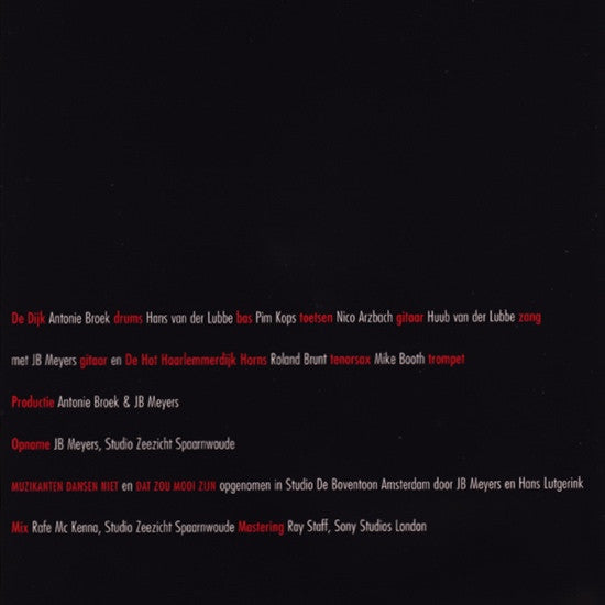 De Dijk : Muzikanten Dansen Niet (CD, Album, RP, EDC)