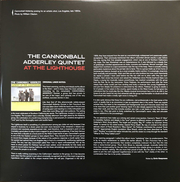 The Cannonball Adderley Quintet : At The Lighthouse (LP, Album, Ltd, RE, Gat)