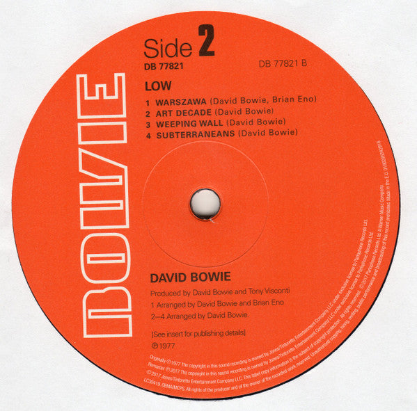 David Bowie : Low (LP, Album, RE, RM, Pro)